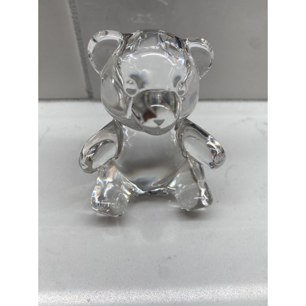 Vintage Oneida Clear Crystal Bear Paperweight Figurine 3”